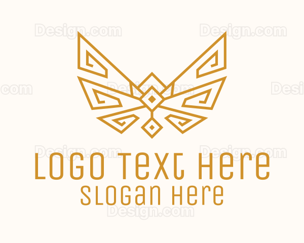 Gold Wings Outline Logo