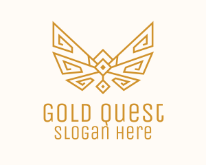 Gold Wings Outline logo design