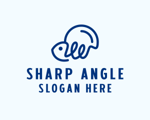 Fishing Line Fish logo design