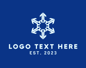 Freeze - White Winter Snowflake logo design