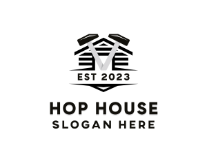 Hammer Cabin House logo design