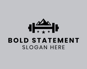 Dumbbell Mountain Star logo design