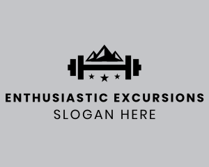 Dumbbell Mountain Star logo design