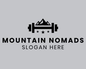 Dumbbell Mountain Star logo design