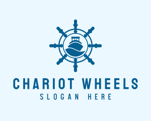 Steering Wheel Maritime Sail logo design