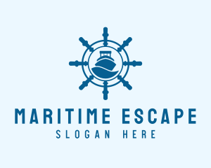 Steering Wheel Maritime Sail logo design