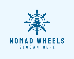 Steering Wheel Maritime Sail logo design