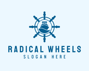 Steering Wheel Maritime Sail logo design