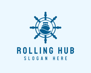 Steering Wheel Maritime Sail logo design