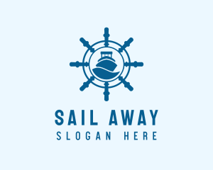 Steering Wheel Maritime Sail logo design