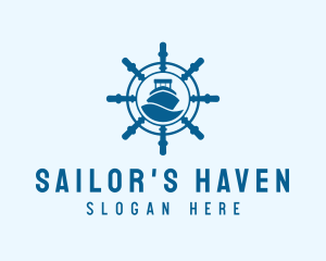 Steering Wheel Maritime Sail logo design