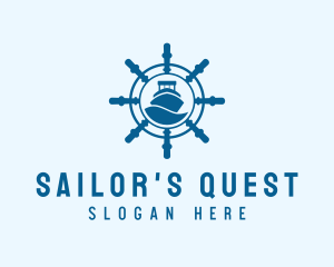 Steering Wheel Maritime Sail logo design