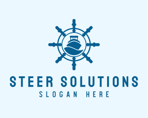 Steering Wheel Maritime Sail logo design