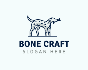 Dalmatian Dog Pet Bone logo design