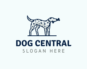 Dalmatian Dog Pet Bone logo design