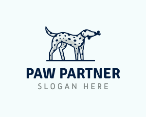 Dalmatian Dog Pet Bone logo design