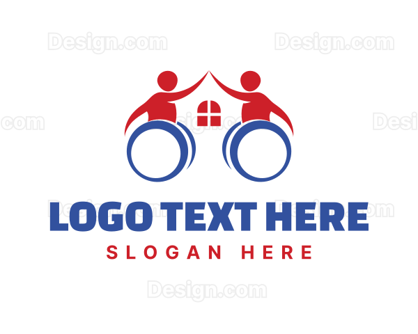 Wheelchair Home Person Logo