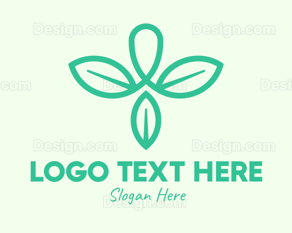 Green Organic Leaves Logo