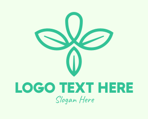 Green Organic Leaves logo