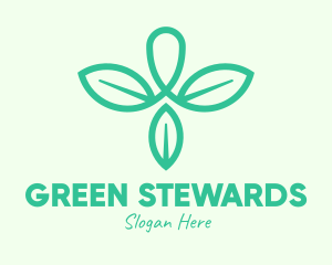 Green Organic Leaves logo design