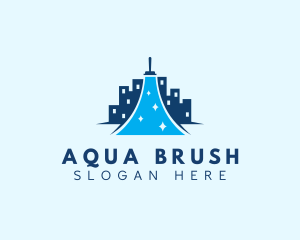 City Building Wiper Cleaning  logo design