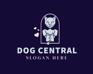 Heart Pet Animal logo design