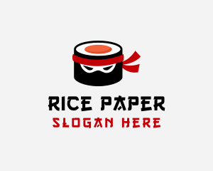 Ninja Japanese Sushi  logo design