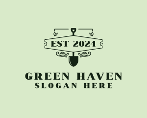 Shovel Gardening Landscaping logo design