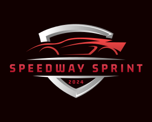 Racing Car Shield Logo