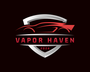 Racing Car Shield Logo