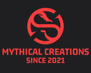 Mythical Dragon Creature logo design