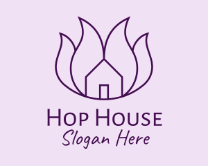 Purple Flower House  logo design