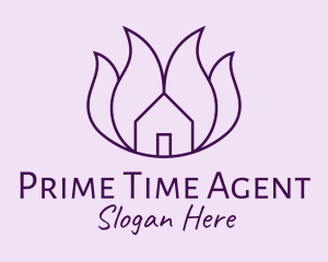 Purple Flower House  logo design