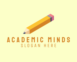 Writing Pencil Isometric logo design