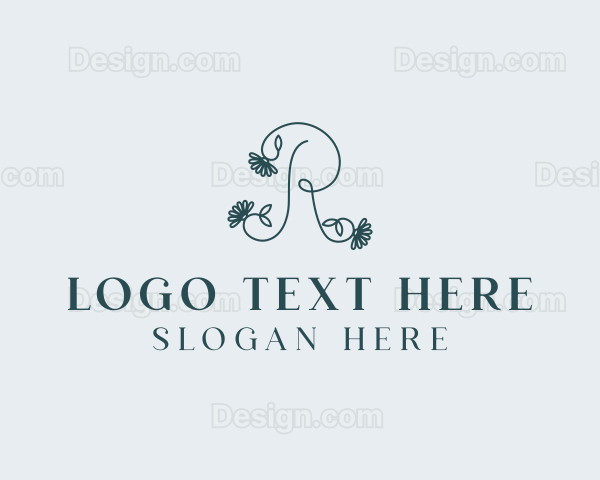 Floral Minimalist Letter R Logo