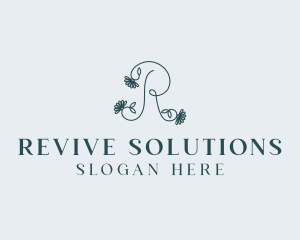 Floral Minimalist Letter R  logo design