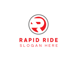 Red Circle Bold R logo design