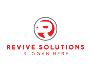 Red Circle Bold R logo design