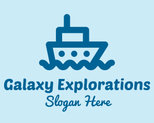 Blue Cruise Ship  logo design