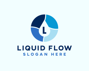 Water Drop Fluid logo design