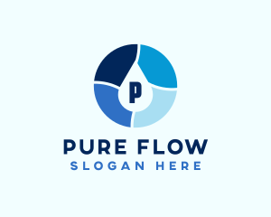 Water Drop Fluid logo design