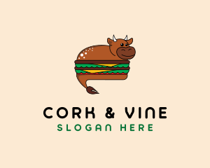 Cow Beef Burger logo design