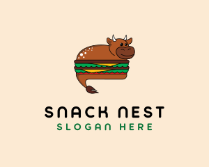 Cow Beef Burger logo design