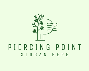 Flower Plant Letter P logo design