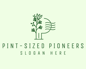 Flower Plant Letter P logo design