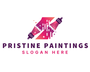 Paint Brush Painting Hardware logo design