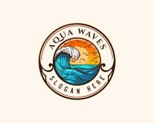 Ocean Water Wave logo design