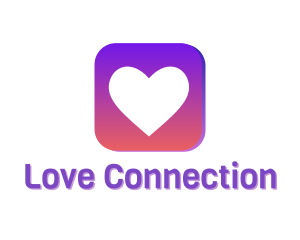 Purple Love Application logo design