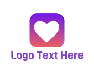 Application - Purple Love Application logo design
