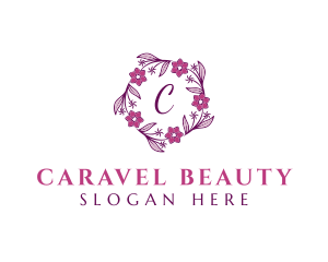 Flower Crown Wreath logo design